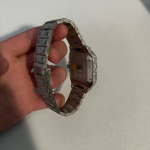 40MM CARTIER SANTOS 100 XL - FULLY ICED VS1 DIAMONDS - Picture 3 of 6